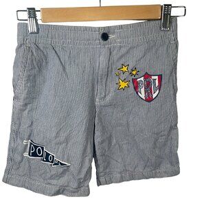 Polo Ralph Lauren Prepster Stripe Shorts Boys 10 Stretch Waist Blue White